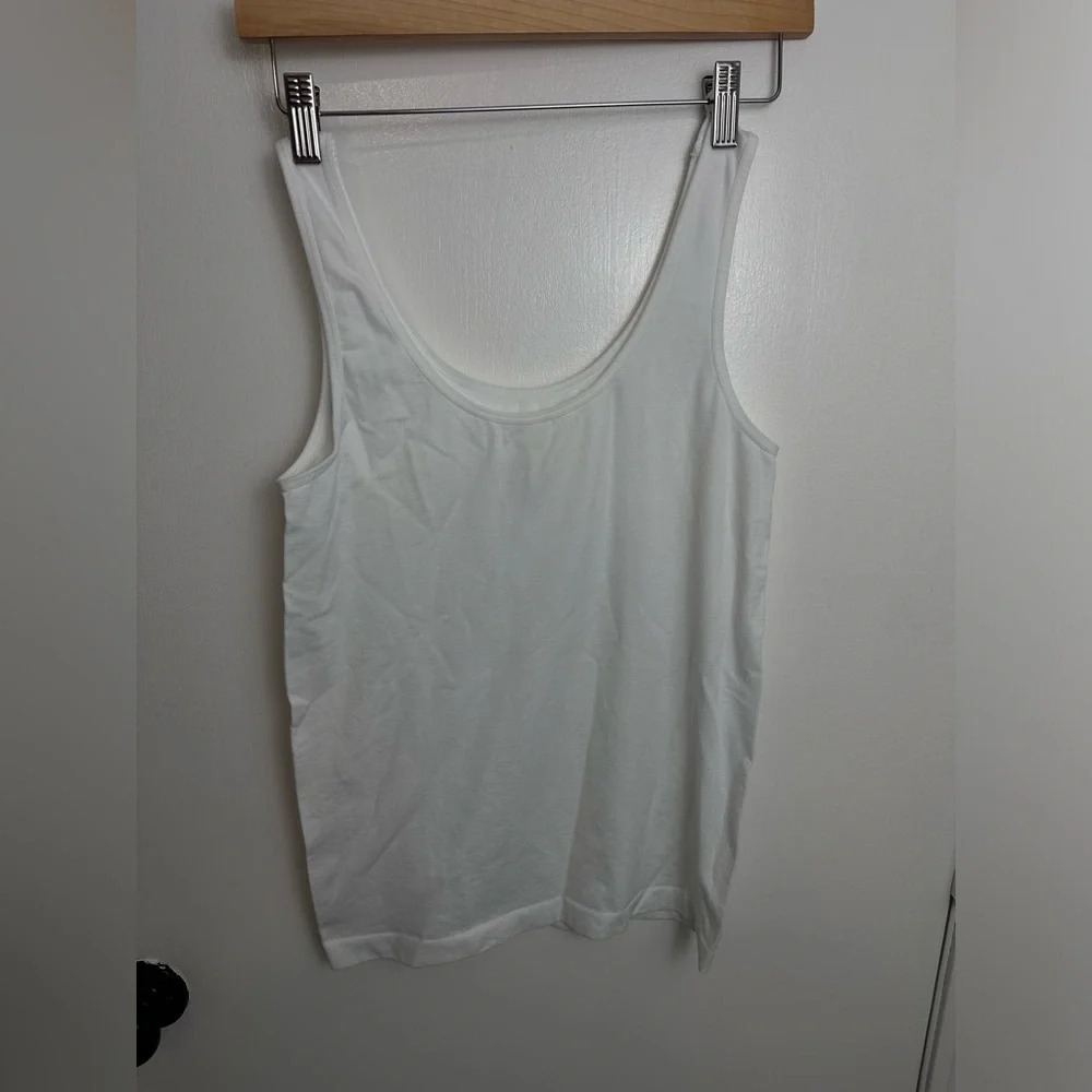 Ophelia Roe Nylon white Spandex Blend Tank Top tummy control size Large #1215